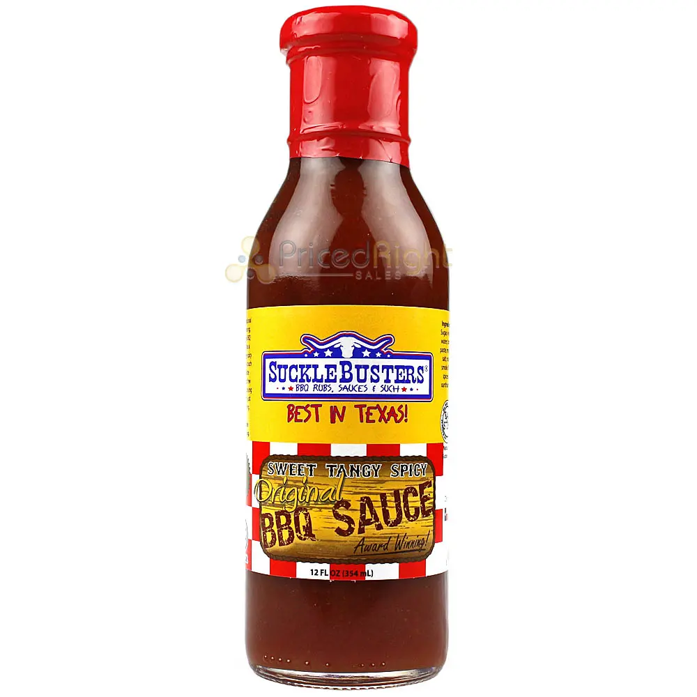 Sucklebusters Original Barbecue Sauce 12 Oz. Bottle Sweet Tangy Spicy Flavor 1