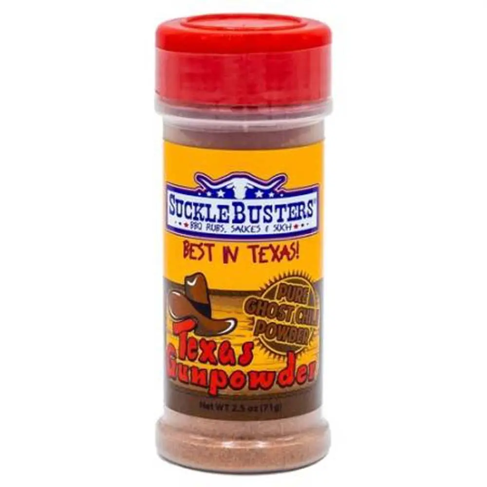 Sucklebusters Texas Gunpowder Pure Ground Ghost Pepper 2.5 Oz Mega Hot 1