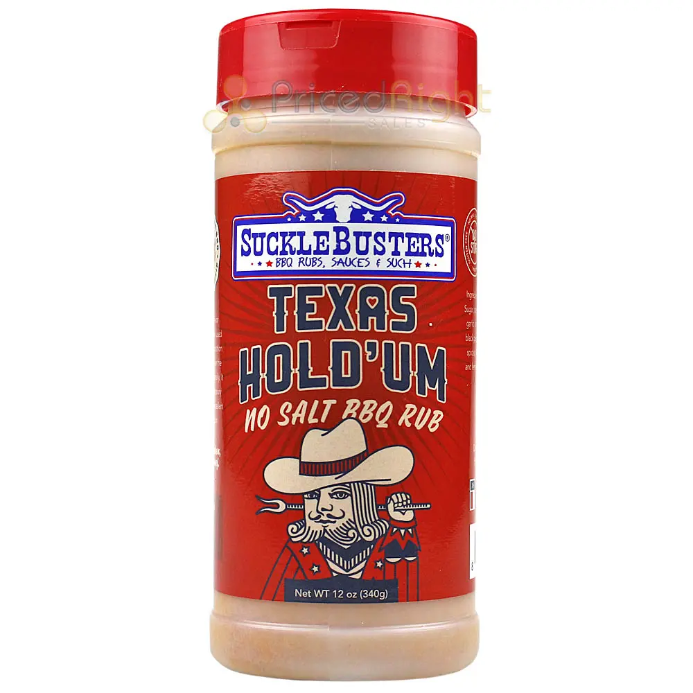 Sucklebusters Texas Hold Um No Salt Bbq Rub 12 Oz. Bottle Sweet Smokey Flavor 1
