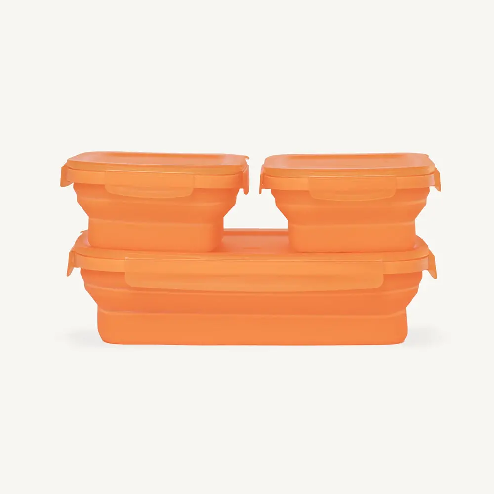 Dripez Secondz Collapsible Food Storage 3 Pack Orange Scndz-3Pk-1-Or 1