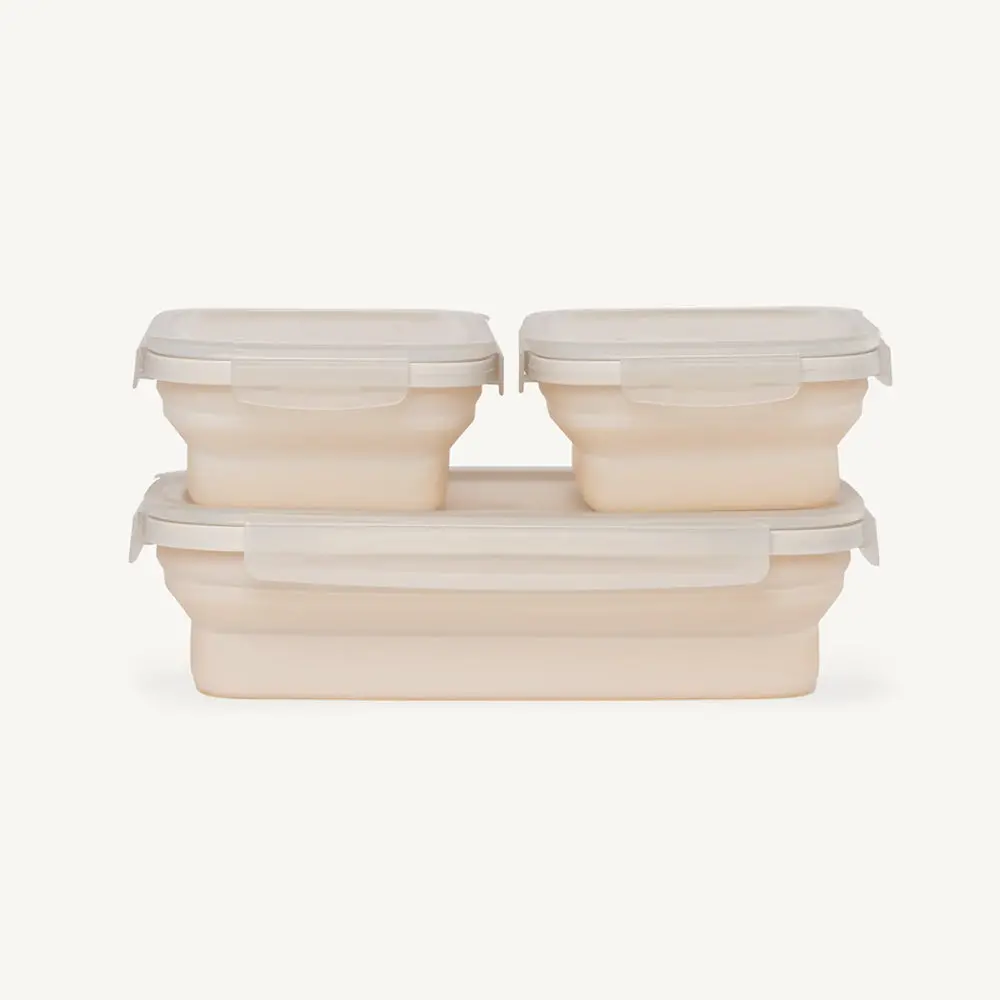 Dripez Secondz Collapsible Food Storage 3 Pack Sandstone Scndz-3Pk-1-Ss 1