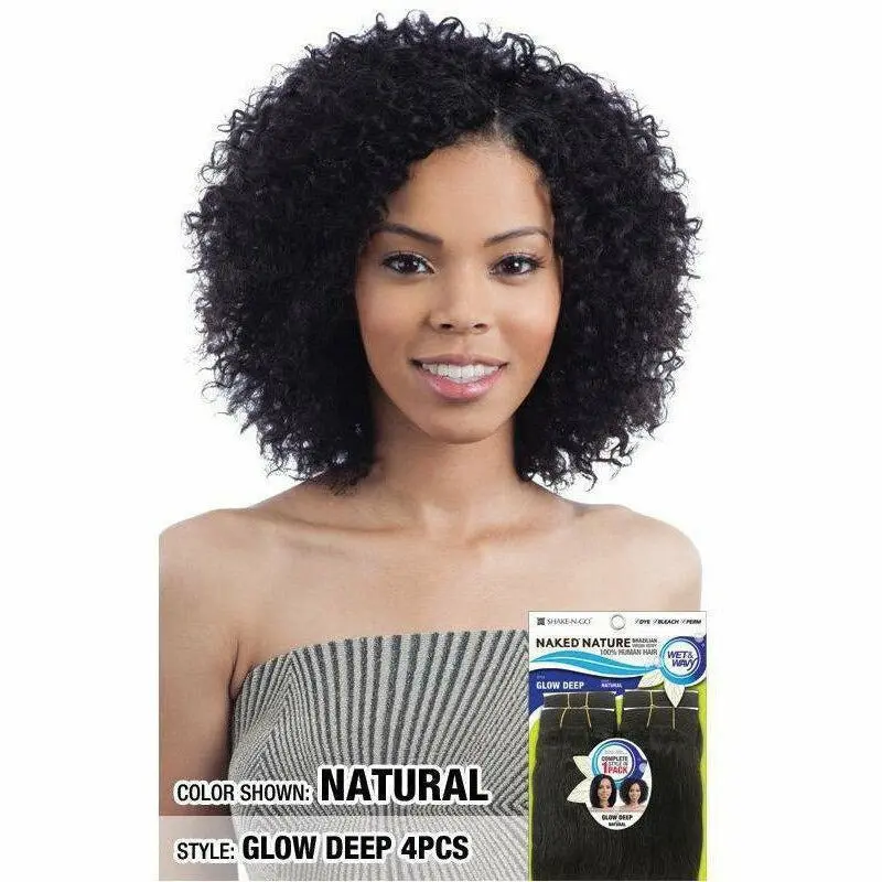 Shake N' Go: Naked Nature Glow Deep Wet & Wavy 100% Human Hair 1