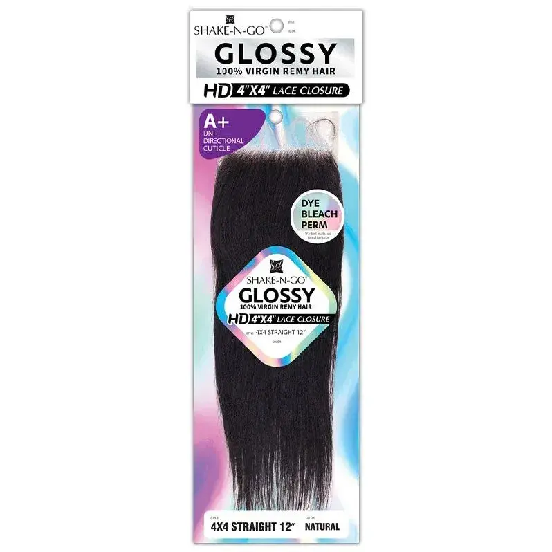Shake N' Go: Glossy 4X4 Straight Lace Closure 12" 1