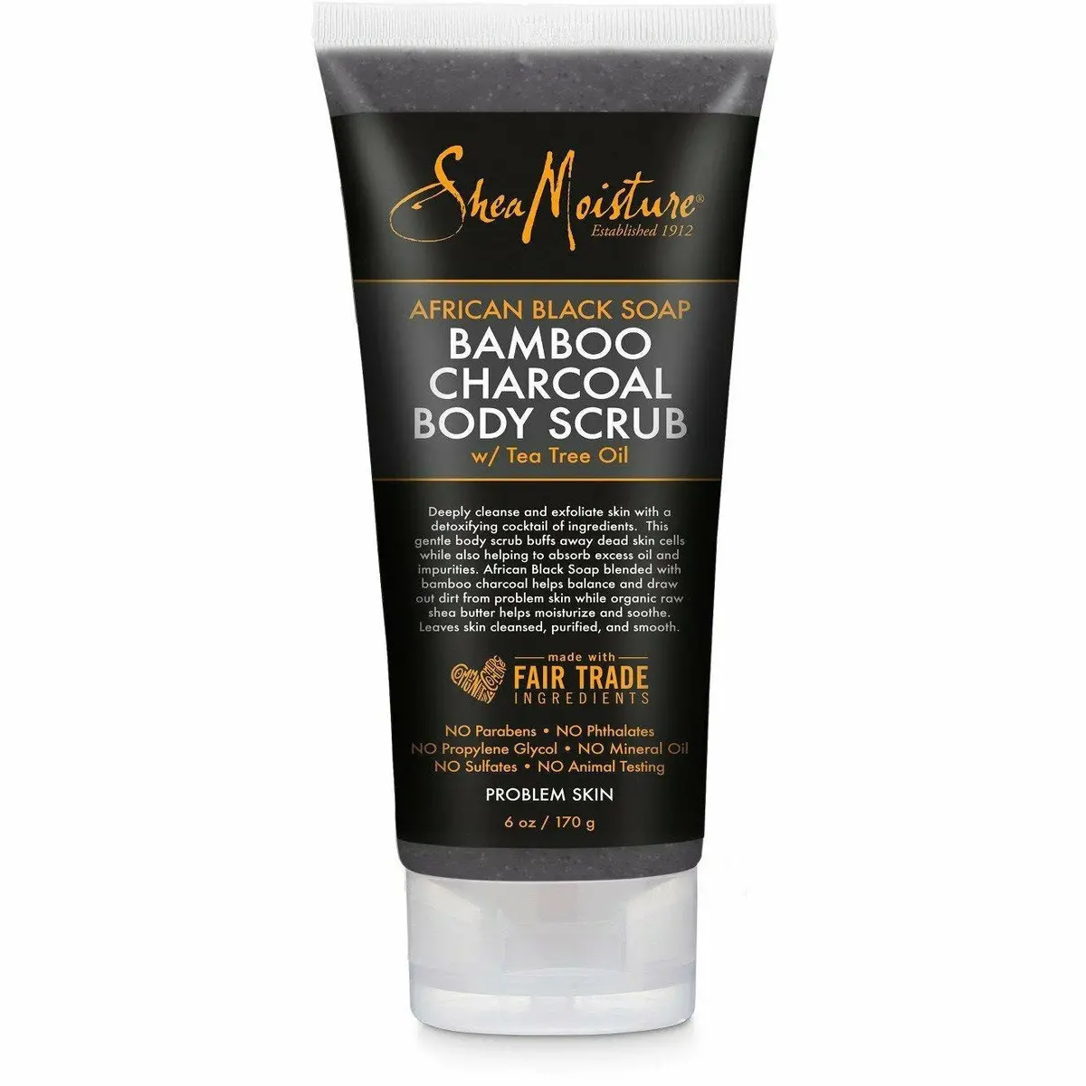 Shea Moisture: African Black Soap Bamboo Charcoal Body Scrub 6Oz 1