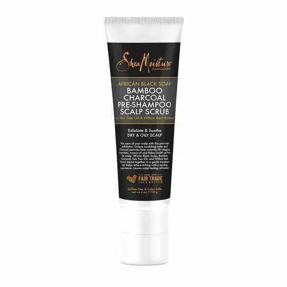 Shea Moisture: African Black Soap Bamboo Charcoal Pre-Shampoo Scrub 4Oz 1