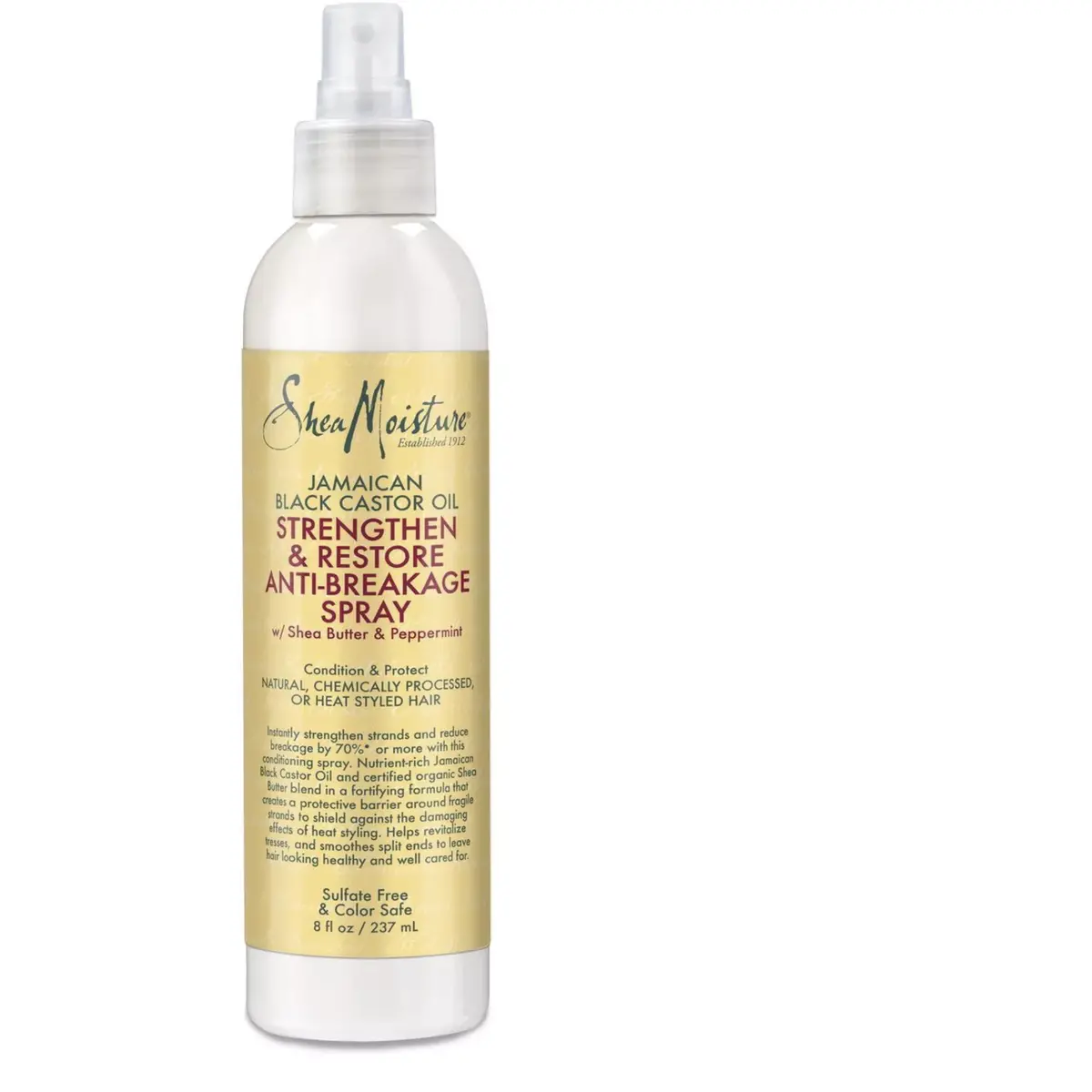 Shea Moisture: Jamaican Black Castor Oil Strengthen & Restore Anti-Breakage Spray 8Oz 1