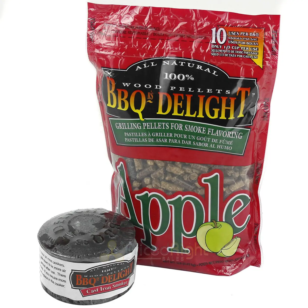 Bbqr's Delight Cast Iron Smoker Pot Wood Pellet Smoke Bbq With 1Lb Apple Blend 1