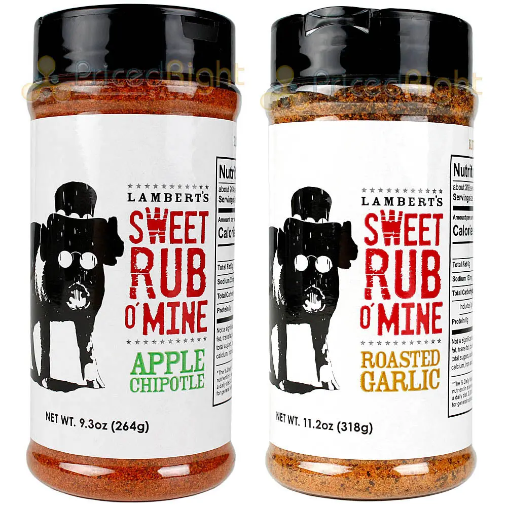 Lamberts Sweet Rub O Mine Apple Chipotle & Roasted Garlic Bottles 2-Pack 20.5 Oz 1