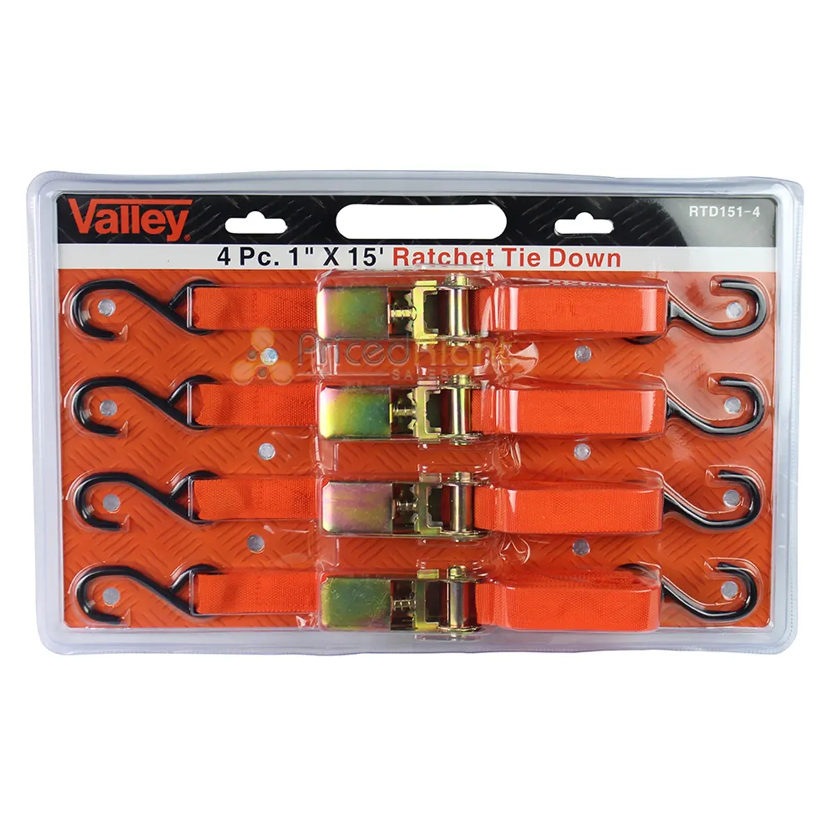4 Piece 15' X 1" Ratcheting Tie Down W/ Automatic Release Valley T1-Rtd1514 1
