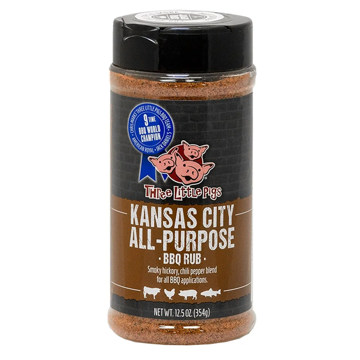 Three Little Pigs Kansas City All Purpose Rub 12.5 Oz Bottle Award Winning 1