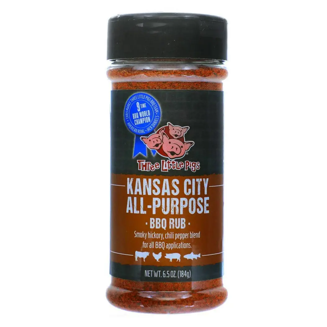 Three Little Pigs Kansas City All Purpose Rub 6.5 Oz Bottle Award Winning Spice 1