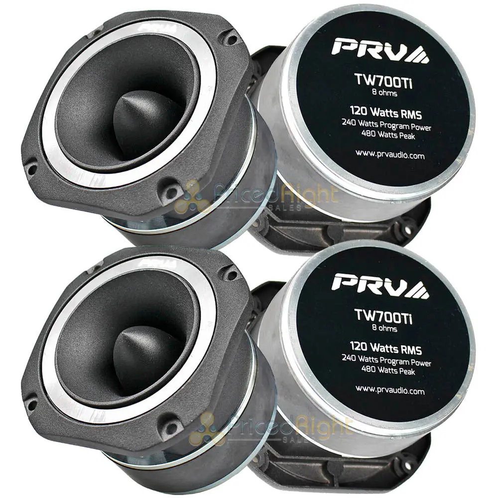 Prv 4" Pro Audio Super Bullet Tweeter 120 Watts Rms Power 8 Ohm Tw700ti 4 Pack 1