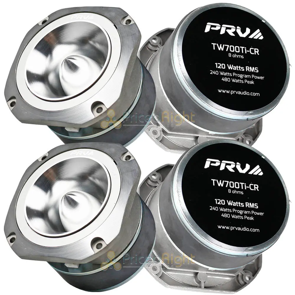 Prv 4" Pro Audio Super Bullet Tweeters 120W Rms Power 8 Ohm Tw700ti-Cr 4 Pack 1