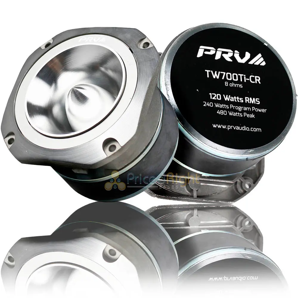 2 Pack 4" Super Bullet Tweeters 120 Watts Rms Power 8 Ohm Prv Audio Tw700ti-Cr 1