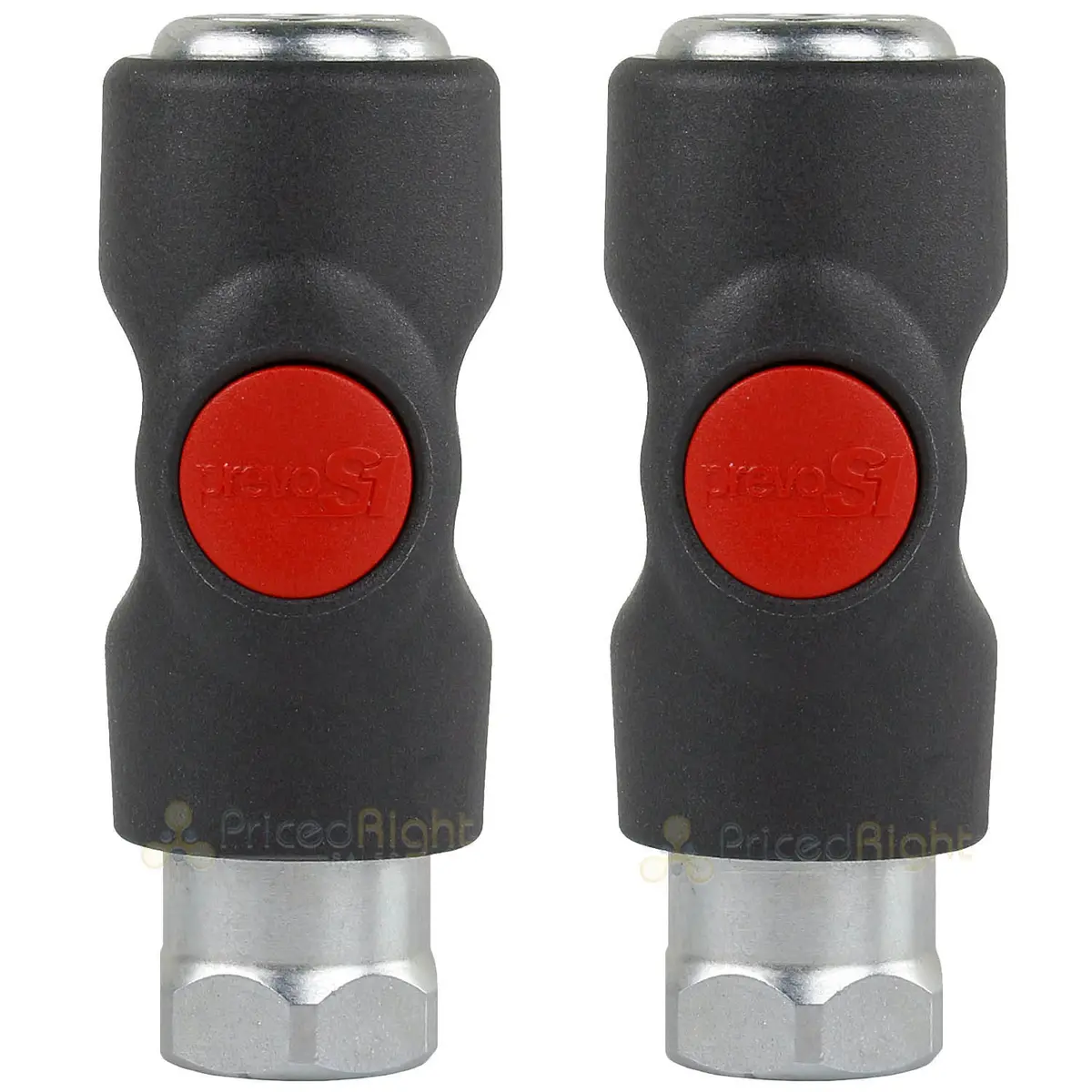 2 Prevost Push Button Automotive Style Truflate Coupler 3/8" Female Npt Prevos1 1