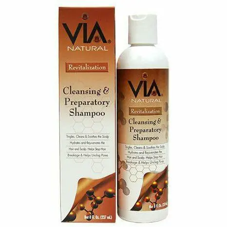 Via Natural: Cleansing & Preparatory Shampoo 8Oz 1