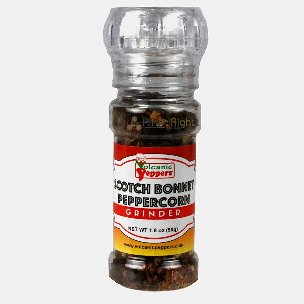 Volcanic Peppers Black Pepper & Scotch Bonnet Grinder 1.8 Oz Medium Heat Vdbpsb 1