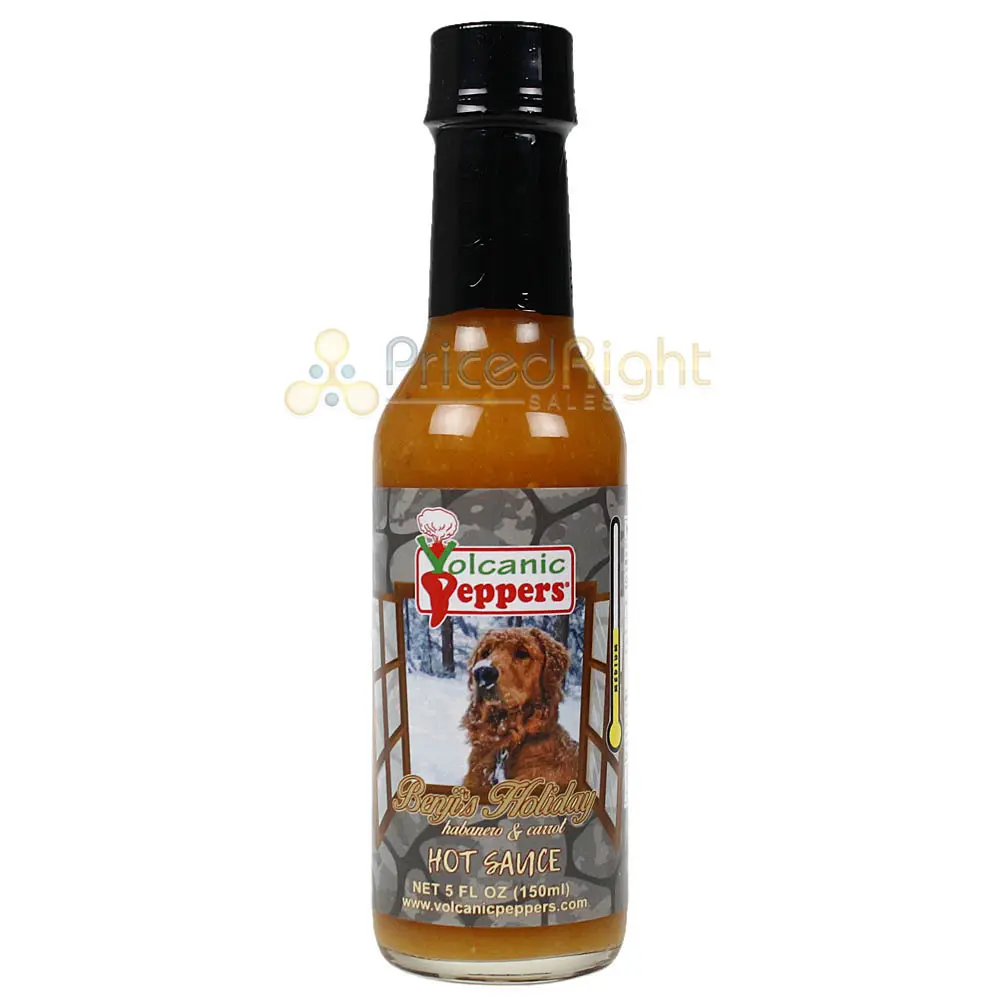 Volcanic Peppers Benji's Holiday Hot Sauce All Purpose 5 Oz Bottle Vpbenji 1
