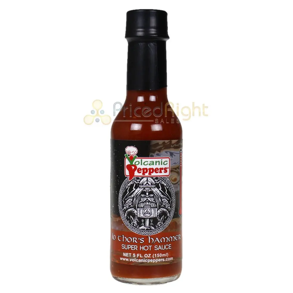 Volcanic Peppers Io Thor's Hammer Super Hot Sauce 5 Oz All Purpose Vpthor 1