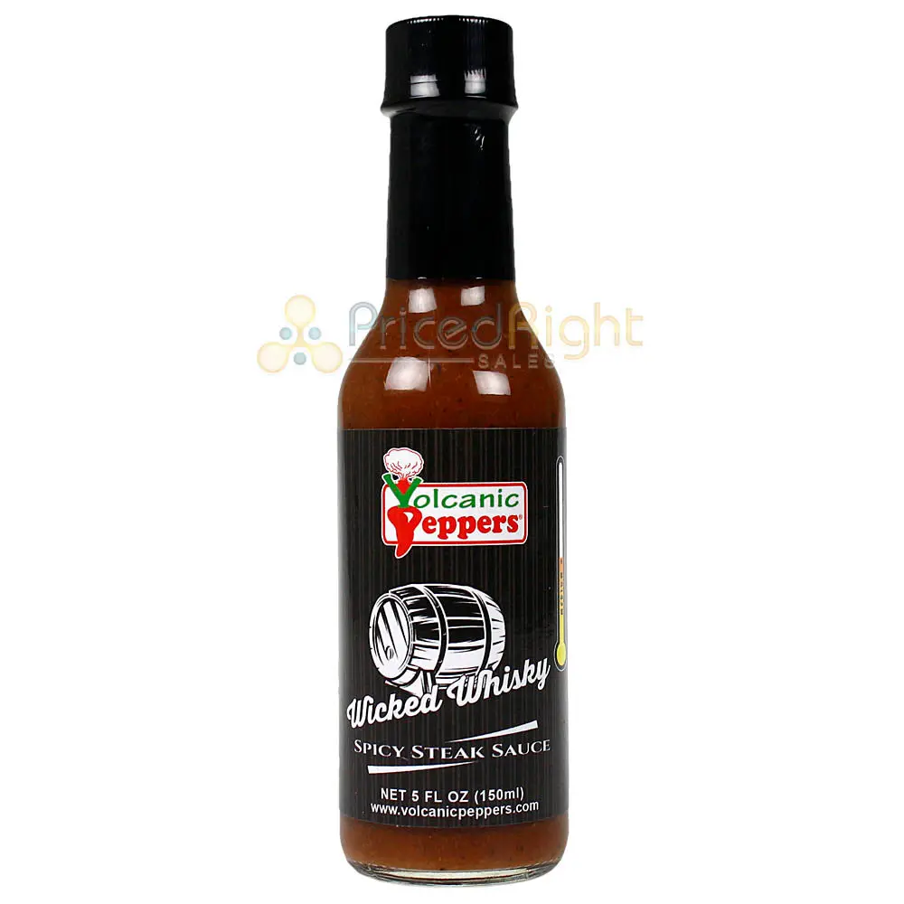 Volcanic Peppers Wicked Whiskey Steak Sauce 5 Oz Vpwwss 1