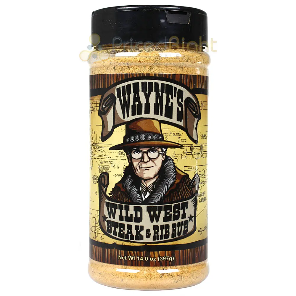 Steak Seasoning Rib Rub 14 Oz Bottle Gluten Free Poultry Beef Wayne's Wild West 1