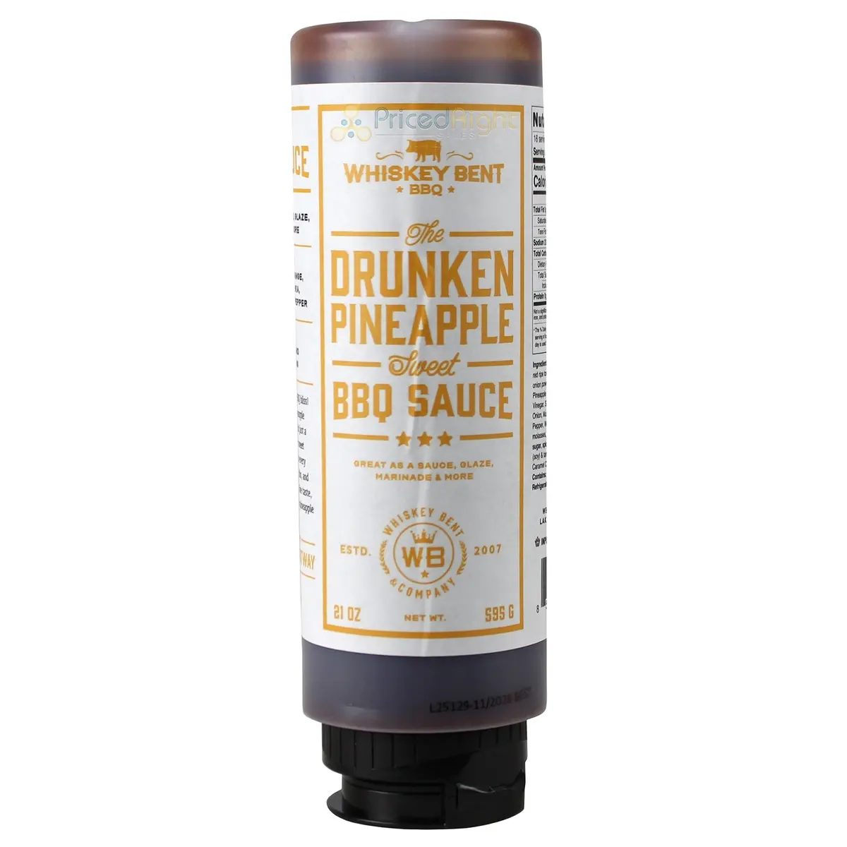 Whiskey Bent Bbq Drunken Pineapple Sweet Bbq Sauce 21 Oz Wbdrunk 1