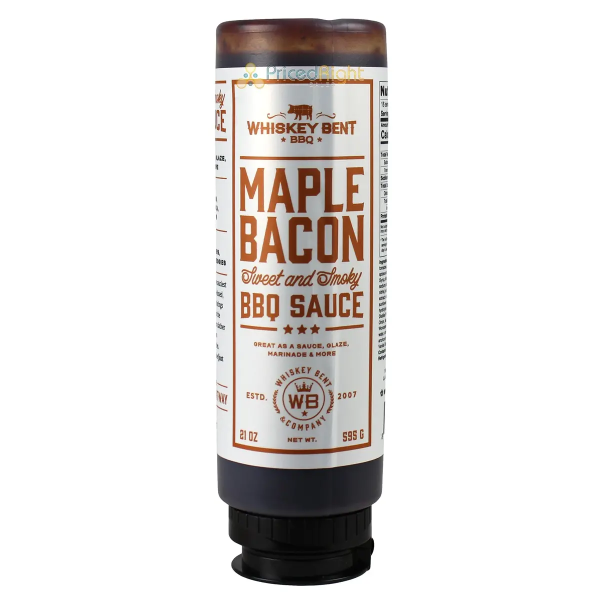 Whiskey Bent Bbq Maple Bacon Sweet & Smoky Bbq Sauce 21 Oz Wbmaplebacon 1