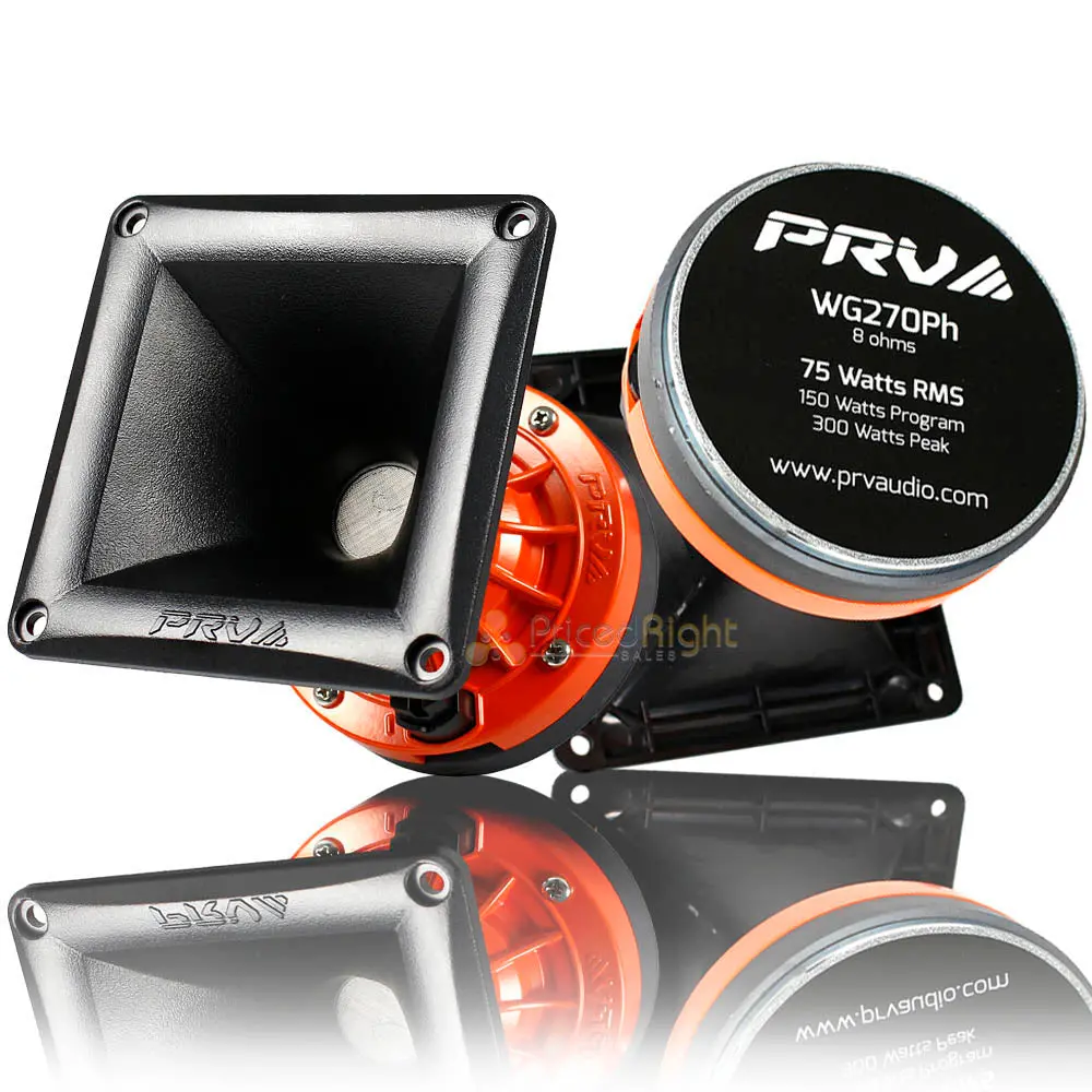2 Pack Prv 4X4" Compression Driver Horn Combo 2" Vc 150W Max Wg270ph High Spl 1