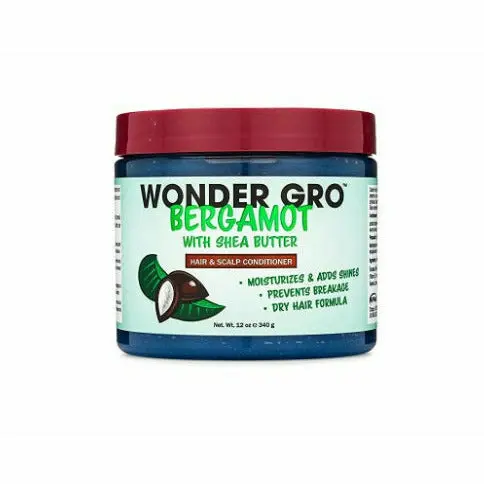 Wongro: Bergamot With Shea Butter Hair Grease Styling Conditioner 12Oz 1