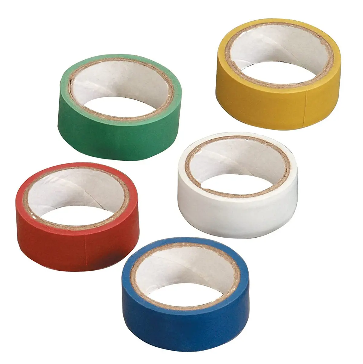 5 Color Vinyl Electrical Tape 3/4" X 12' General Purpose Medium Adhesion 5 Pack 1