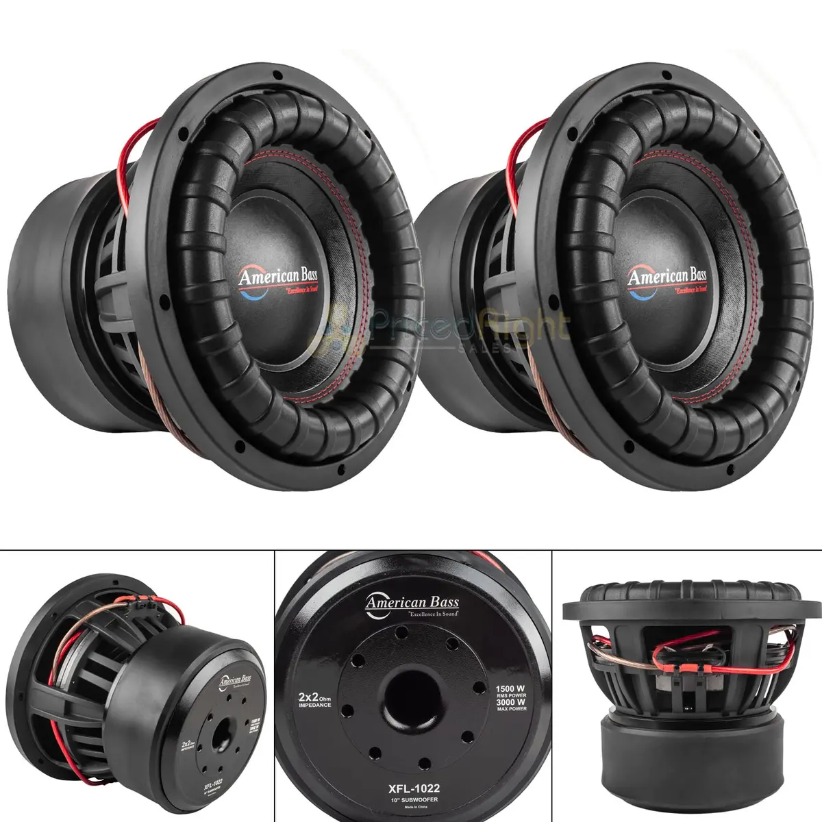 10" Subwoofer Dual 2 Ohm 3000 Watts Max Car Audio Sub 2 Pack American Bass 1