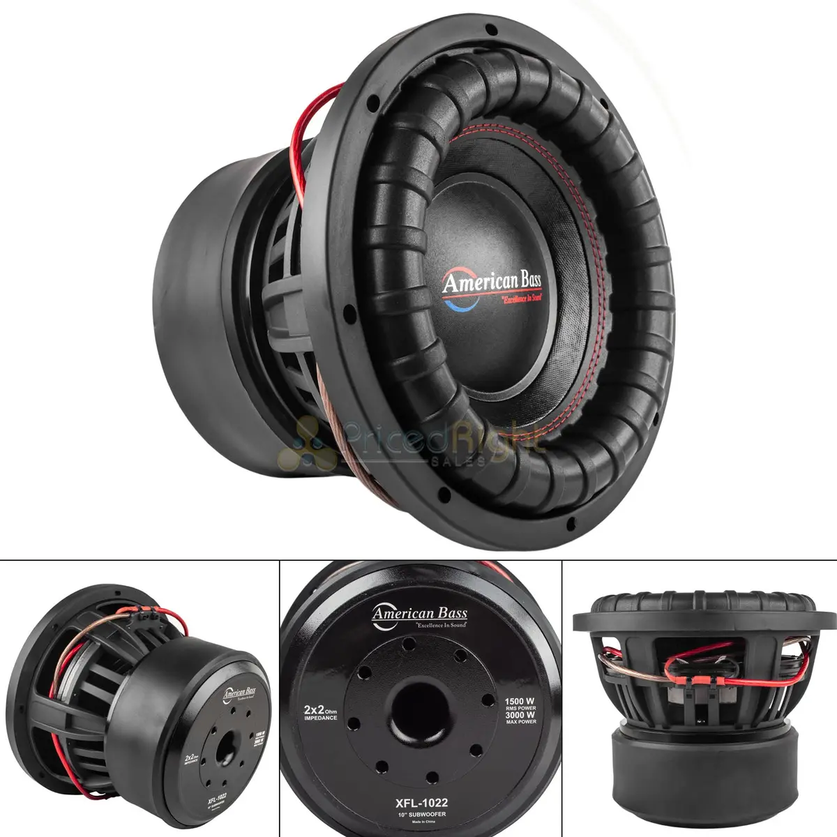 American Bass 10" Subwoofer Dual 2 Ohm 3000 Watts Max Car Audio Sub Xfl Series 1