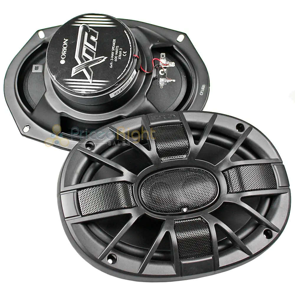 2 Orion 6" X 9" Three Way Coaxial Speakers 500 Watts Max 4 Ohm Impedance Xtr69.3 1