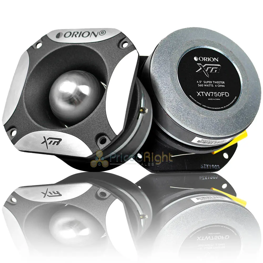 2 Pack 4.5" Super Tweeters 140W Watts Rms 1.75" Voice Coil Xtr Orion Xtw750fd 1