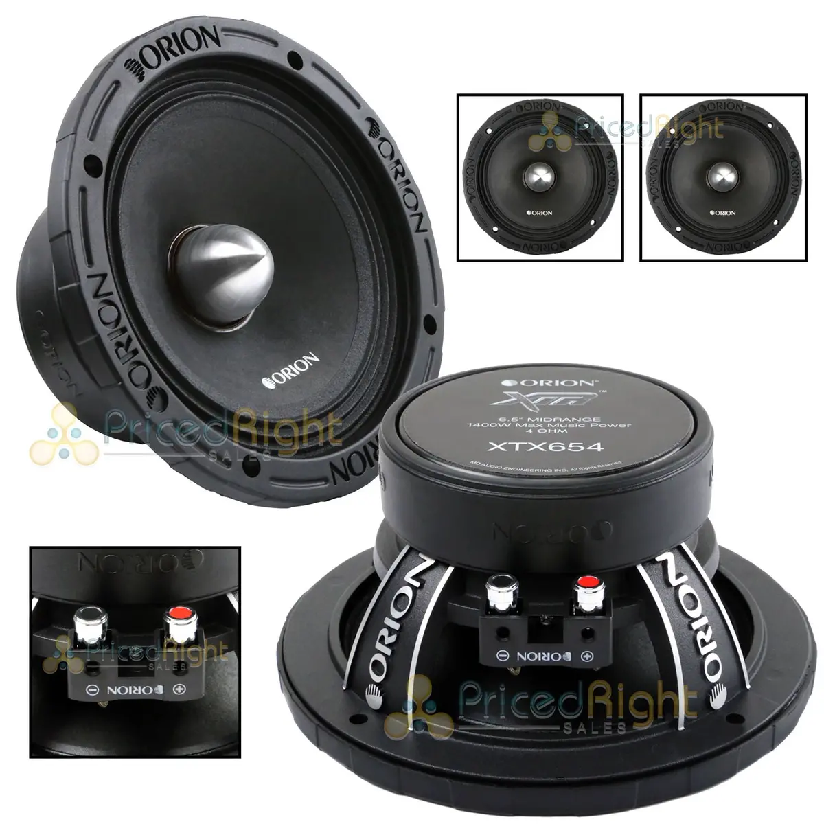 2 Orion Audio 1400 W Watt 6.5" Mid Range Bass Loud 4 Ohm Speakers Pair Xtx654 1