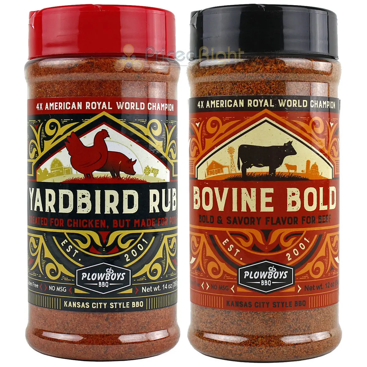 Plowboys Bbq Bovine Bold & Yardbird Seasoning Rub Award Winning Barbeque Rub 1