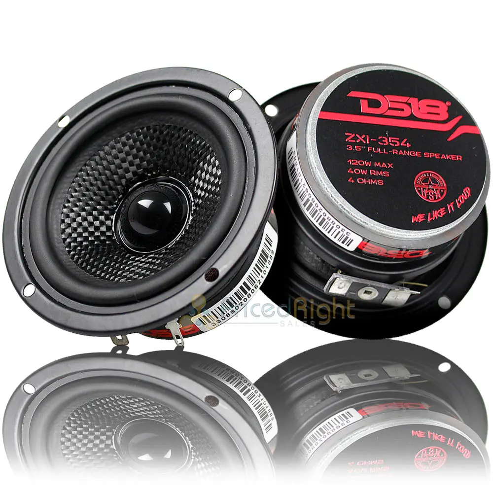 Ds18 Elite 3.5" Full Range Speakers 120 Watts Max 4 Ohm Zxi-354 Pair 1