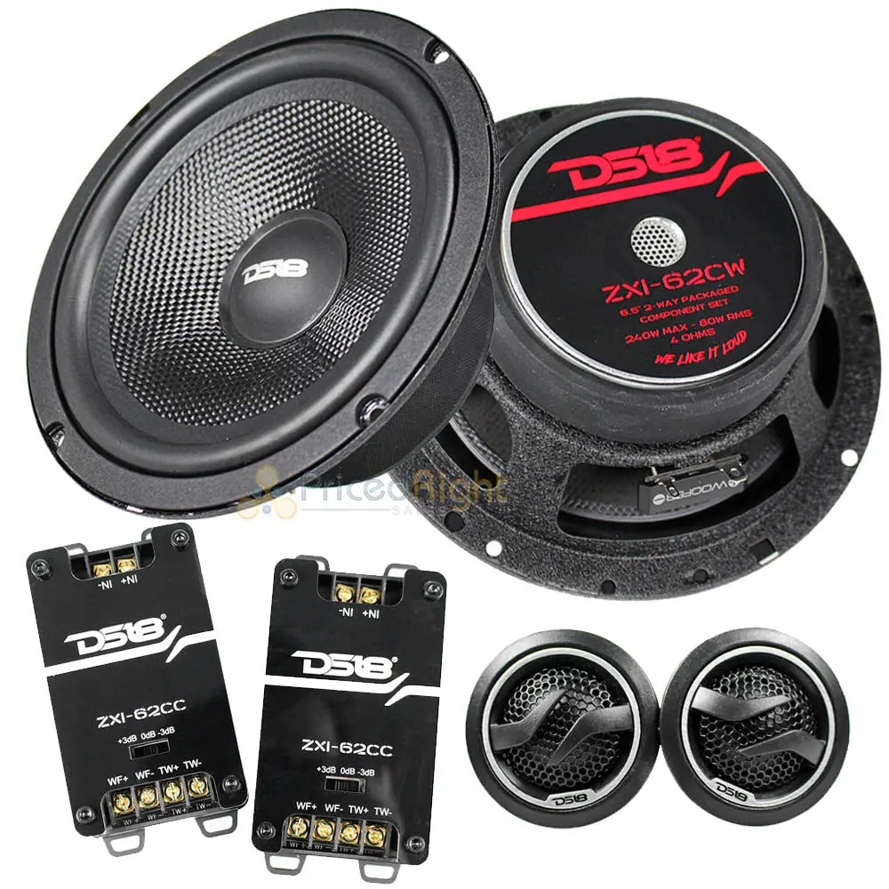 Ds18 6.5" 2 Way Component Speaker System 240 Watts 4 Ohm Elite Series Zxi-62C 1