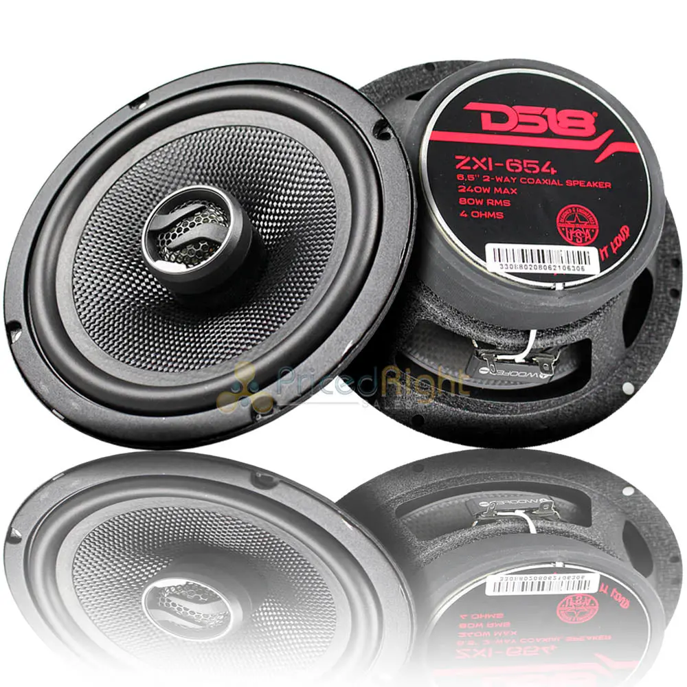 Ds18 6.5" Coaxial Speakers 2 Way 180 Watts Max 4 Ohm Elite Zxi Series Zxi-654 1