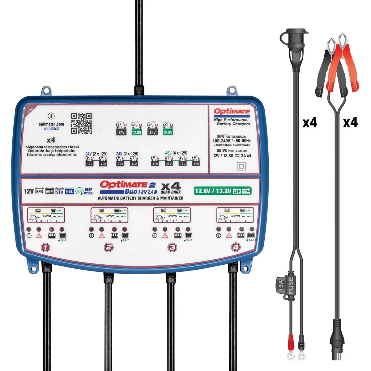 Tecmate - Optimate 2 Duo X 4 Bank 1